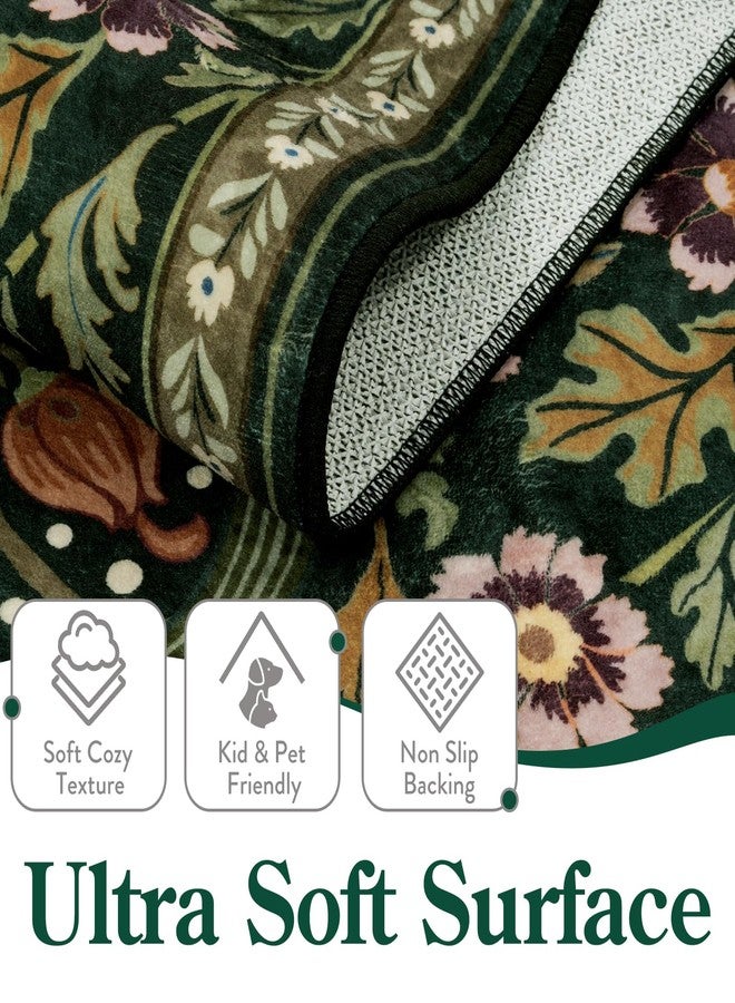 Moynesa Floral Round Rugs 6ft, Boho Green Round Living Room Area Rug, Washable Large Soft Circle Rug for Bedroom, Non Slip Ultra Thin Floor Carpet for Dining Room Guest Room, Green - Image 3